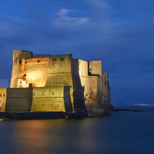 "Naples, Castel dell'Ovo at dusk.See more beautiful Italy images and videos here:"